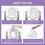 Commode Liners with Absorbent Pads for Bedside Commode, 100 Lavender Scented Commode Liners and Pads, Potty Bags for Portable Toilet, Potty Chair Liners, Commode Toilet ＆ Camping Toilet Bags