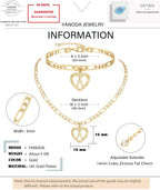 YANODA Gold Initial Pendant Necklace Anklet Bracelet for Women 14K Gold Plated Figaro Chain Letter Initial Heart Necklace Anklets Alphabet Foot Jewelry Personalized Jewelry for Women S