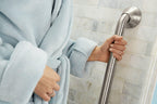 Moen Home Care Bathroom Safety Designer24 Inch Handicap Grab Bar for Bathtub and Shower with Curled Grip, Elderly Assistance Product, Brushed Nickel, LR8724D3GBN