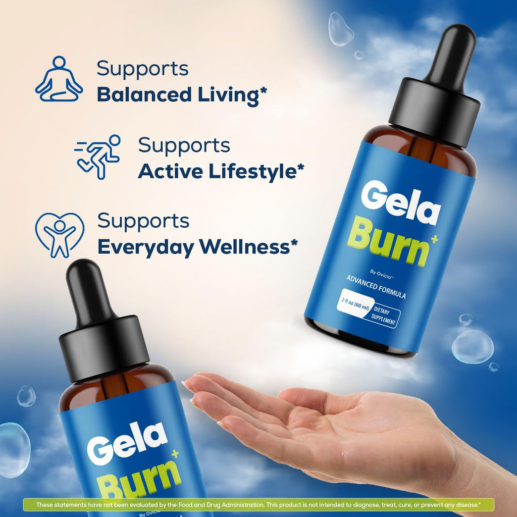 Gela Burn Drops - Gela Burn Oral Liquid Drops Advanced Formula, GelaBurn All Natural Ingredients Premium Formula Support for Overall Health & Wellness Reviews, 1 Bottle for 1 Month