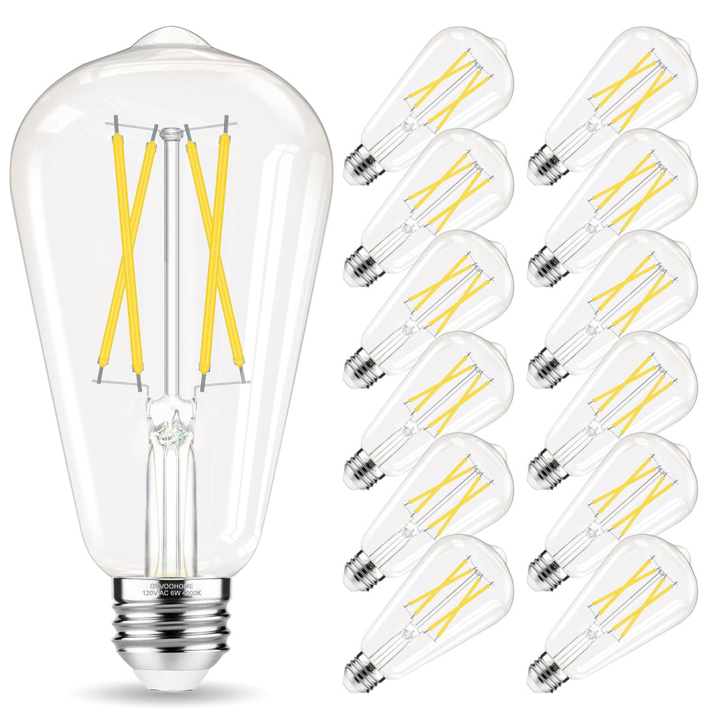 GvvooHome Edison Bulbs E26 LED Bulb 60 watt Equivalent 4000K Daylight White