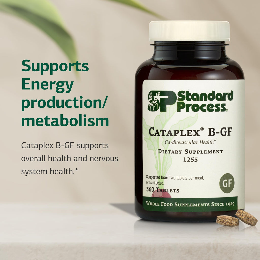 Standard Process Cataplex B-GF - Supports Nervous System Health - B Vitamins for Energy & Heart Support - Aids Energy During Physical Activity - Gluten-Free, Non-Soy & Non-Dairy - 360 Tablets