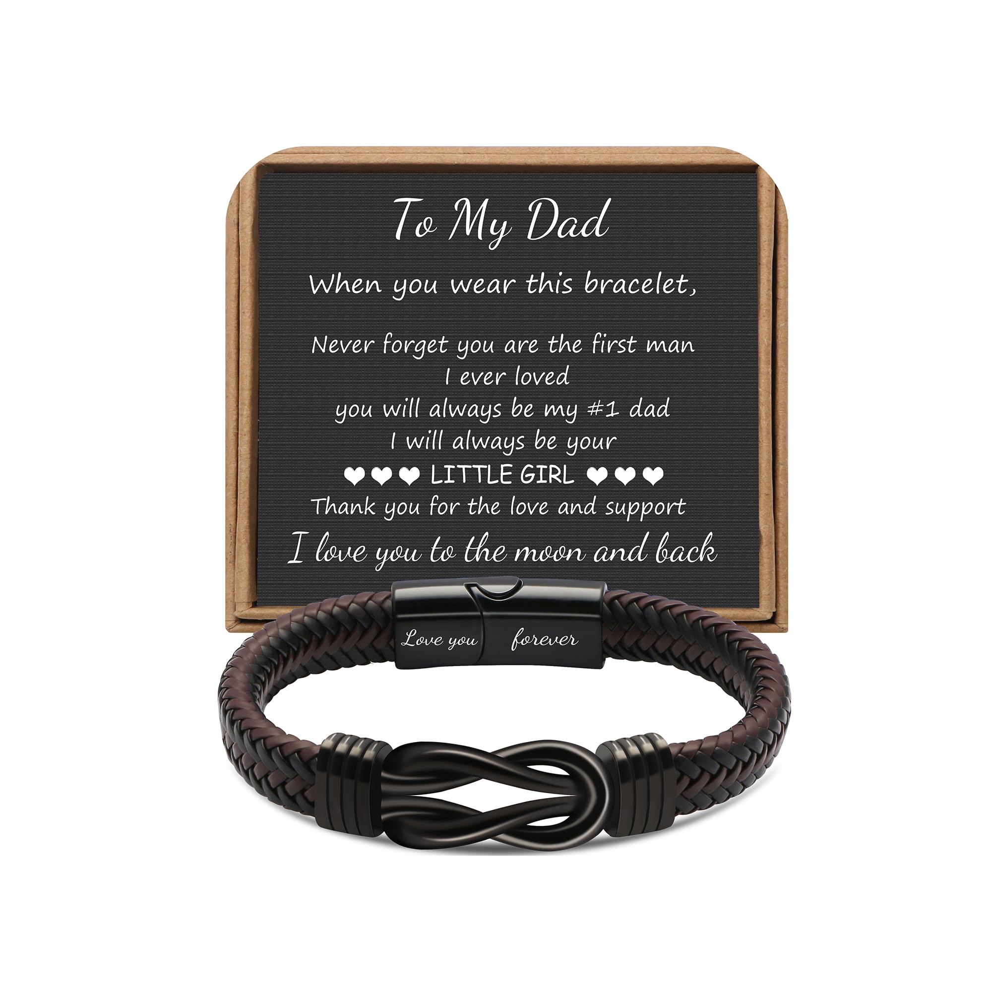 JoycuFF Fathers Day Ideas Gifts for Best Dad Ever from Daughter Knot Bracelet fro Men To My Dad Anniversary Birthday Gift for Father Love you Forever