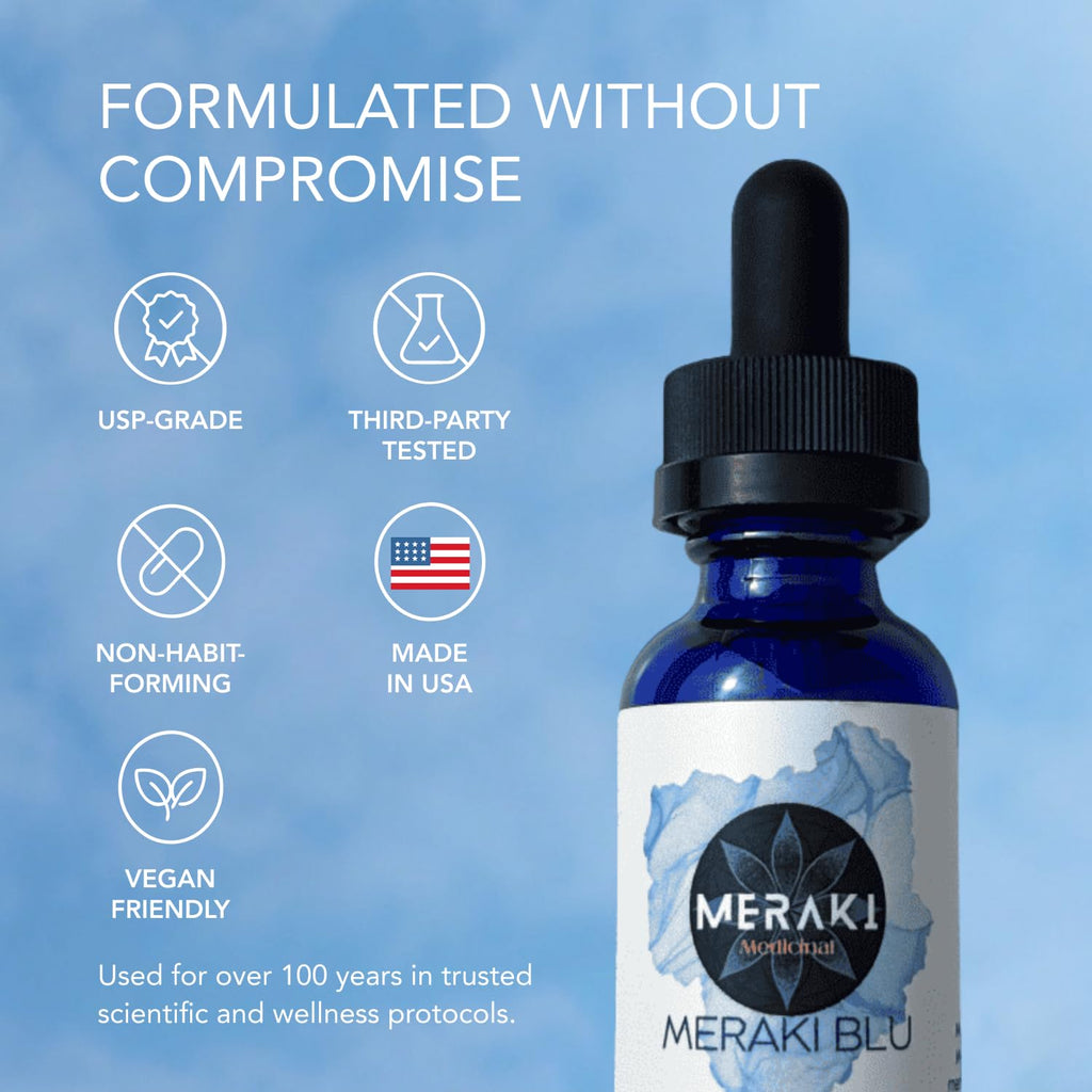 Meraki Blu USP Grade Methylene Blue Solution, 1% Formula, 30 mL