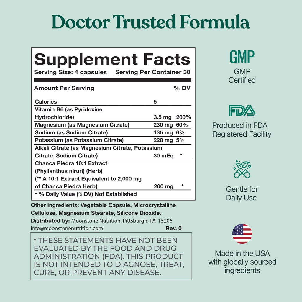 Chanca Piedra Stone Breaker, Advanced Formula Natural Dissolver, Kidney Cleanse Supplement, Urinary Tract Detox, Flush Impurities, Clear System, Sugar Free, 30 Day Supply (120 Vegan Capsules)