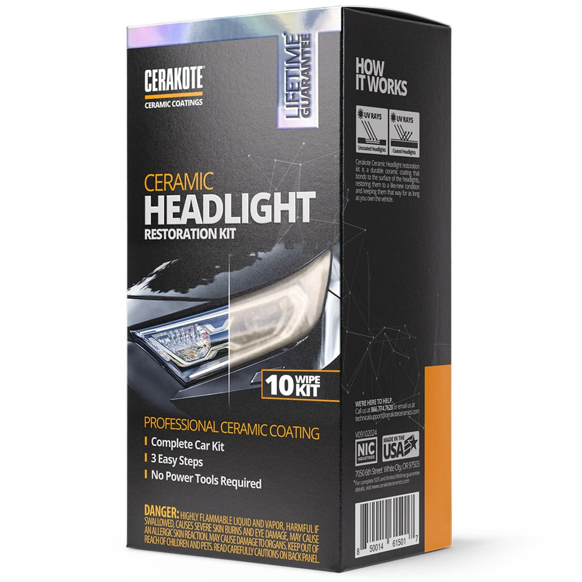 CERAKOTE® Ceramic Headlight Restoration Kit, 10 Wipe Kit