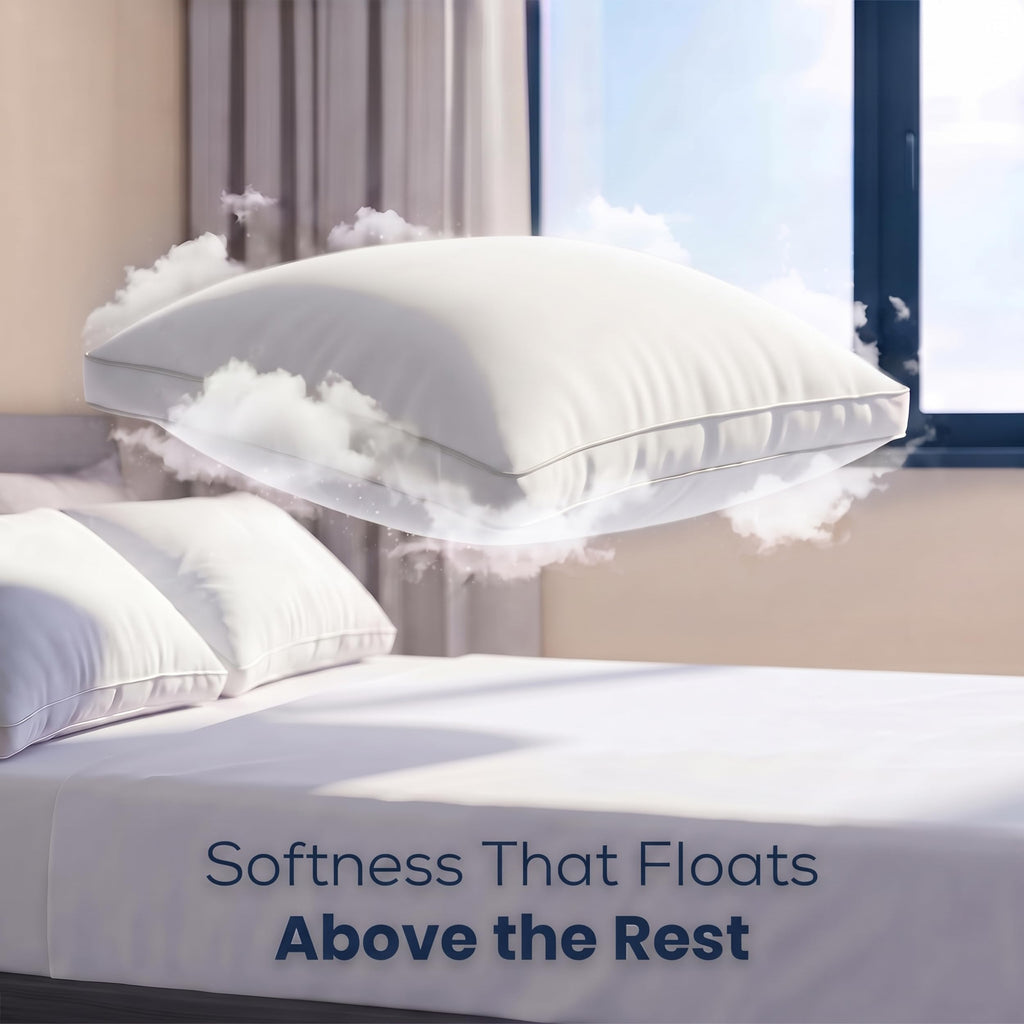 Utopia Bedding Gusset Bed Pillow, Hotel Pillows King Size Set of 2, White