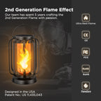 Hompavo Gen2 Solar Lanterns Outdoor Lights with Ultra-Real Flame, 2 Charging (USB/Solar) & 2 Modes - Waterproof Decorative Hanging/Table Lights for Pathway Yard Patio Garden Decor Gifts for Women, 2
