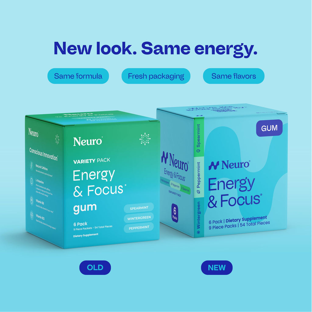 Neuro Energy & Focus Gum Variety Pack, 54 Count, 6 Pack