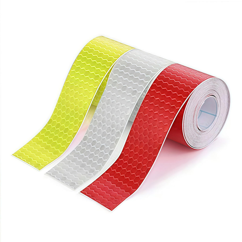 WENFUMUSIC Reflective Tape, 3 Rolls, Red/White/Green, 1" x 10 ft Each