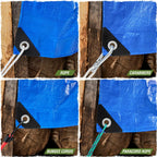 RUGGED RHINO Heavy Duty Waterproof Tarp, 10x20, UV and Tear Resistant Cover with Reinforced Grommets and Corners, Outdoor Multipurpose Tarps for Camping, Patio, Garden, Car & Roof, 5 Mil, 1 Pack, Blue