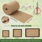 1Roll10" X 236"Microgreen Grow Mats,Natural Fiber Grow Mats,Hydroponic Growing Pads With Scissors and Tape Measure for Wheatgrass,Bean Sprouts,and Hydroponic Seed Growing Compatible with Growing Trays