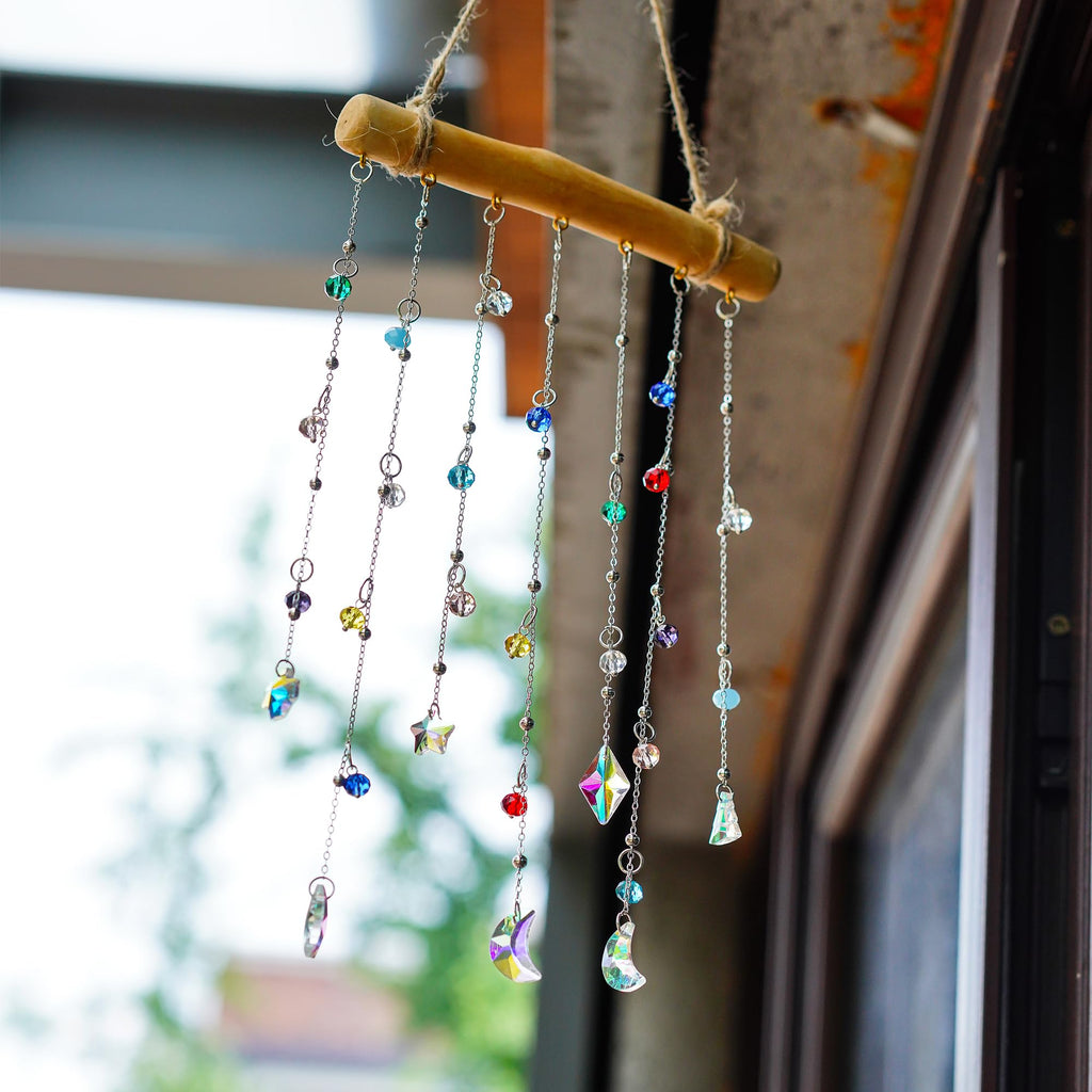 Crystal Suncatcher Wind Chime Rainbow Maker Hanging Window Decor