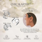 Ear Cuffs 925 Sterling Silver Ear Cuffs for Women Non Piercing Cartilage Cuffs Conch Earrings