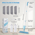 Spray Mops for Hardwood Floor Cleaning: MEXERRIS Wet Mops with 2 Bottles - Floor Mop with 4 Reusable Washable Pads for Swiffer Powermop - Dust Dry Mops with Spray for Laminate Wood Vinyl Tiles