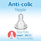 Dr. Brown's Anti-Colic Options+ Narrow Baby Bottle, Clear, 4 oz, 4-Pack