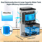 Dehumidifier,95 OZ Water Tank, (1000 sq. ft) Quiet Dehumidifier for Basement, Bathroom, RV, Closet, Bedroom with Auto Shut Off, Sleep Mode,7 Colors LED Light, Dehumidifiers for Home, White