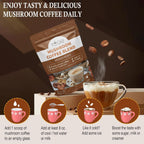YEGE Mushroom Coffee, 6 Adaptogenic Mushrooms with Cordyceps, Reishi, King Trumpet, Shitake, Turkey Tail, Lions Mane, Instant Coffee Powder for Energy,Focus, Digestion & Immune Support, 30 Servings