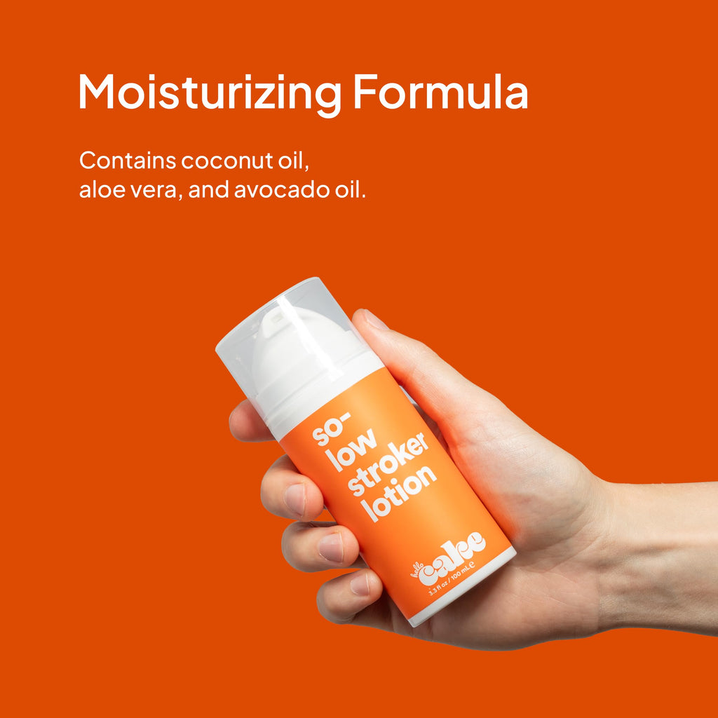 Hello Cake So-Low Stroker Lotion - Below the Belt Solo Cream for Men, Natural Moisturizing Ingredients Coconut Oil, Avocado Oil, Aloe Vera, 3.3 fl oz