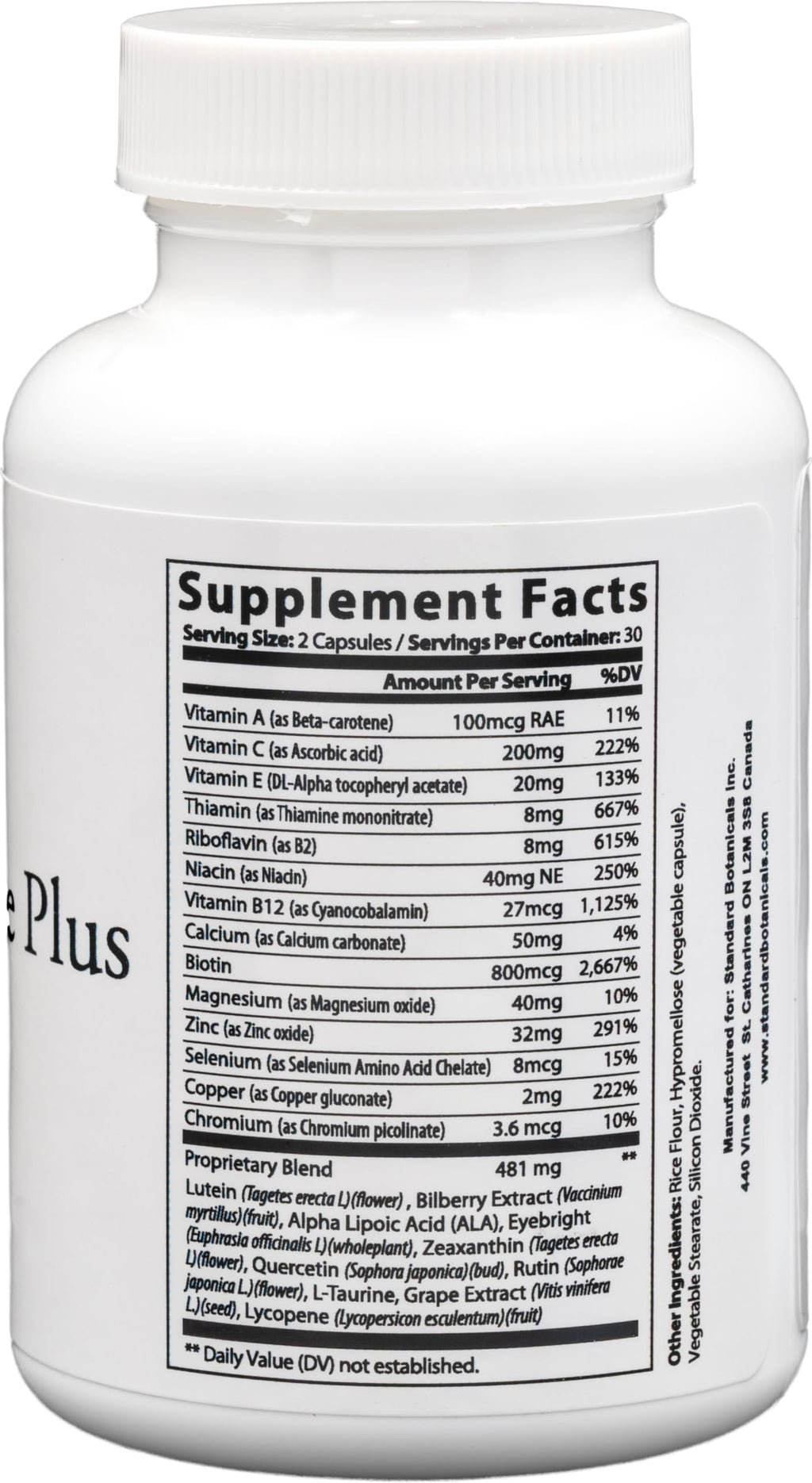 Dr's Nature & Nutrition Vision Care Eye Vitamins & Eye Supplement with Lutein & Zeaxanthin for Macular Health & Blue Light Protection