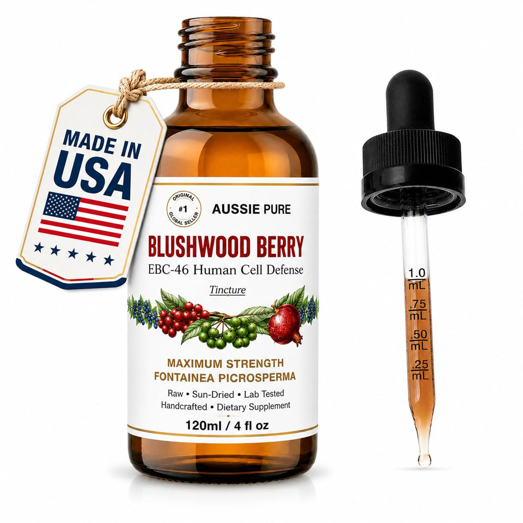 Aussie Pure Blushwood Berry EBC-46 Human Therapy Tincture – Immune & Cell Defense Supplement – Natural Antioxidant – Alcohol-Free, Vegan Glycerin Formula – Oral & Topical Use – 120ML