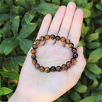 FIRAZIO 16PCS Semi-Precious Gemstone Bracelet - Crystal Stone Beaded Bracelets for Women Men 8mm Round Beaded Stretch Bracelets Unisex Yoga Bracelets Gifts (16Pcs)