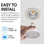 Energetic PAR38 LED Flood Outdoor Light Bulb, 5000K Daylight, 90 Watt Equivalent (11W), Wet Rated, 900LM, E26 Base, Non-Dimmable, 6 Pack