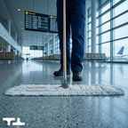 Commercial Dust Mop & Floor Sweeper, 24 in. Dust Mop for Hardwood Floors, Cotton Mop Head, Wooden Broom Handle, Industrial Dry Mop for Floor Cleaning & Janitorial Supplies
