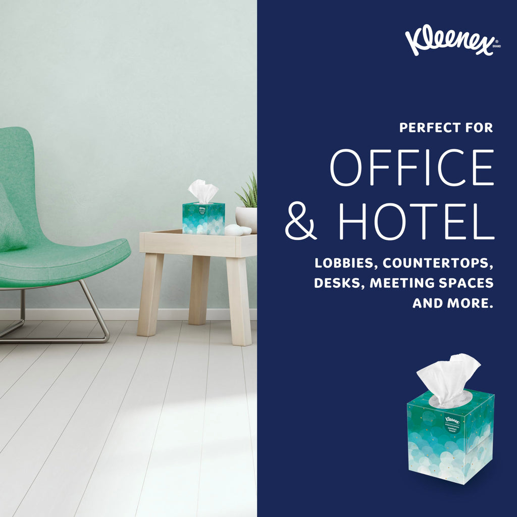 Kleenex® Professional Facial Tissue, Bulk (21271), 2-Ply, White, Upright Cube Boxed Format, Designed for Business (90 Tissues/Box, 6 Bundles of 6 Boxes, 3,240 Sheets/Case)