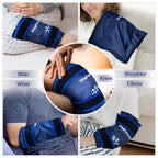 KingPavonini XXL Knee Ice Pack Wrap Around Entire Knee After Surgery, Large Reusable Gel Ice Pack for Injuries, Pain Relief, Swelling, Sports Injuries, 1 Pack (Blue)