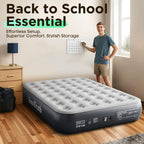 InnoTruth Queen Camping Air Mattress with Built-in Pump, Inflatable Blow up Mattress for Home & Guests, 13" Raised Colchones Inflables Air Bed, Ideal for Travel, Outdoor, Back to School Supplies, Grey