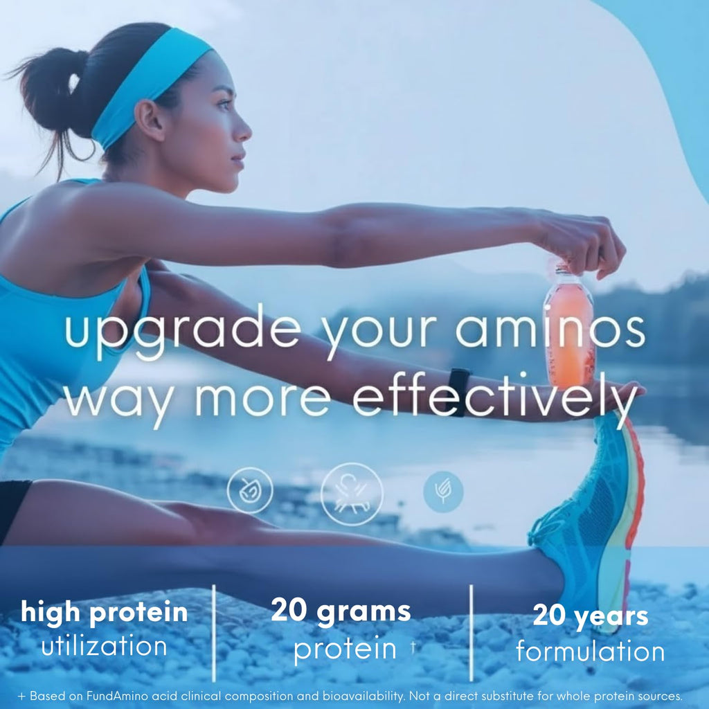 FundAminos EAA + BCAA Amino Acid Powder | Organic, Vegan, Plant-Based | Complete Essential Aminos for Everyday Nutrition | Optimized Protein Utilization | Refreshing Superfruits Blend - 60 Servings