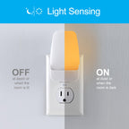 GE Sleeplite Night Lights Plug Into Wall, Dusk to Dawn Sensor, Ambient Lighting, Sleep Aid, Bathroom Decor, LED Lights for Bedroom, Apartment Essentials, Smart Home,86153, Amber, 4 Pack