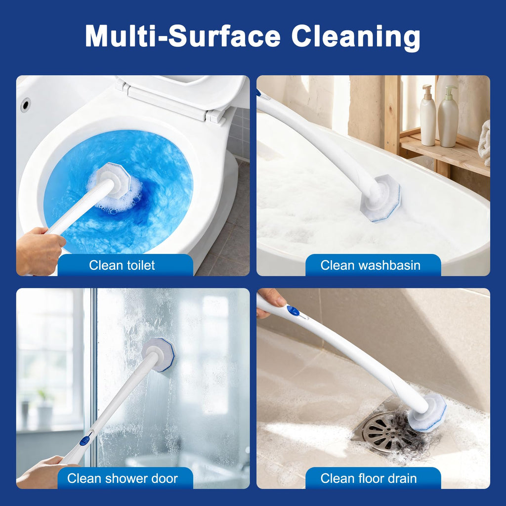 Akopryc 60pcs Toilet Cleaner Refill Pads for Clorox Wand, Upgrade 3-Layer Toilet Scrubber Refills, Won't Fall Apart, Powerful Foam, Safe On Porcelain, Bathroom Cleaning Essentials