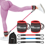 HOXWC Ankle Resistance Bands with Cuffs, Glutes Workout Equipment, Ankle Bands for Working Out, Exercise Bands for Butt Lift Women, Workout Equipment for Kickbacks Hip Gluteus Training Exercises