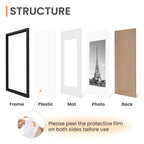 upsimples 11x14 Picture Frame, Gallery Wall Frames Set of 5, Black