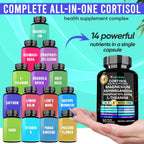 Adndale Cortisol Supplements for Women. Cortisol Reducer 14-in-1 Ashwagandha Supplement with Magnesium Glycinate, L-Theanine & More. 90 Capsules.