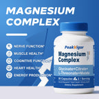 5 in 1 Magnesium Complex, 976mg Complex with Magnesium Glycinate, Citrate, Malate & L-Threonate, Vitamin B6 for High Absorption, Third Party Tested, Gluten-Free, Easy-Swallow Vegan Capsule