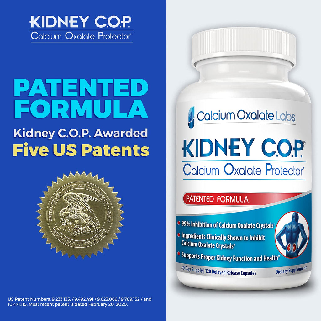 KIDNEY C.O.P. Calcium Oxalate Protector 120 Capsules, Kidney Support for Calcium Oxalate Crystals, Helps Stops Recurrence of Stones, Stronger Than Chanca Piedra Stone Breaker Supplements, 3 Pack