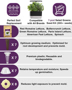 Salad Greens Seed Pod Kit for AeroGarden, iDoo with Red and Green Romaine Lettuce, American Fast/Buttercrunch/Parris Island Lettuce, and Spinach - Compatible with All Hydroponics (7-Pod)