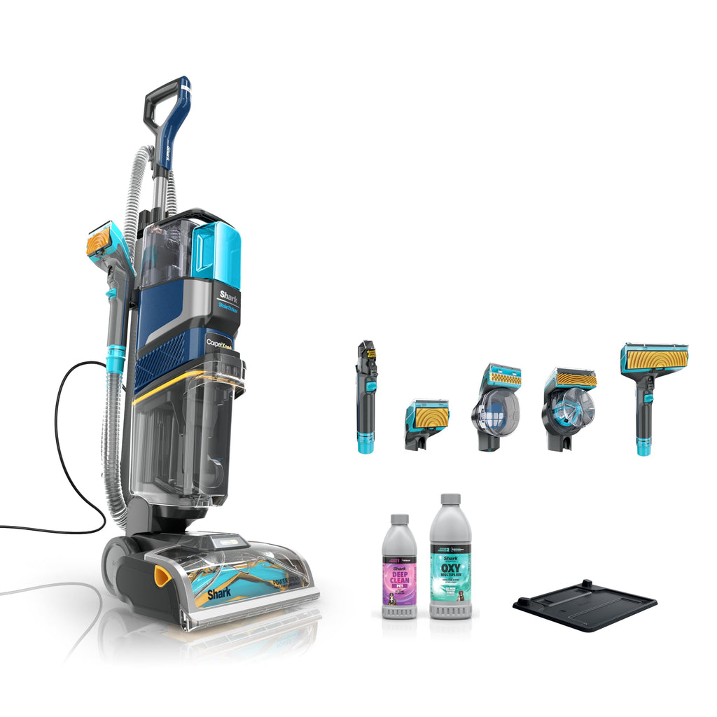 Shark CarpetXpert HairPro | Upright Carpet, Area Rug & Upholstery Cleaner | StainStriker Handheld Tough Stain Remover & Onboard Self Clean | Pet Hair Pickup & Odor Removal | 5 Tools | Navy | EX304