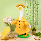 Kuscul Summer Goose Outfits 23 Inch Porch Goose Raincoat Outfit Lawn Goose Rainy Clothes with Umbrella Hat for Geese Statue Summer Spring Garden Patio Yard Outdoor Decor (Yellow)
