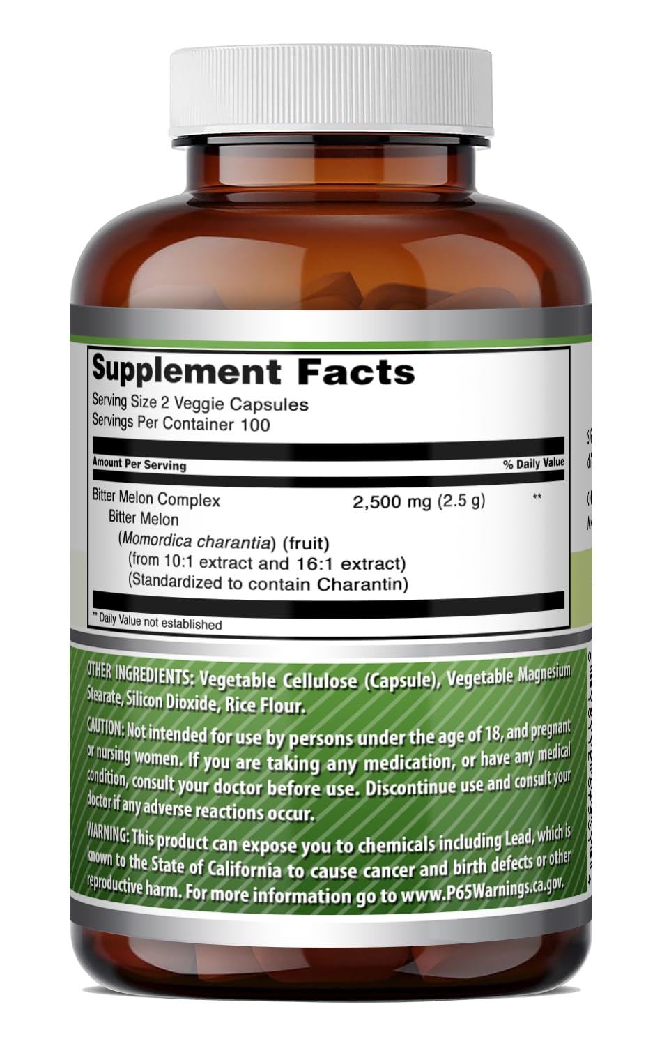 Amazing Formulas Bitter Melon Complex Supplement | 2500 Mg Per Serving | 200 Veggie Capsules | Non-GMO | Gluten Free | Made in USA