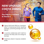 NATURE TARGET CoQ10-200mg with PQQ L-Carnitine & Omega-3s, High Absorption Coenzyme-Q10 with BioPerine, Supports Heart and Immune System, Cellular-Energy-Production, 120 Servings