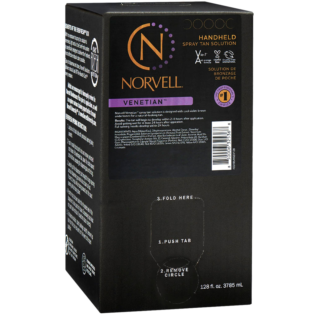 Norvell Premium Spray Tan Solution Venetian Gallon 128 fl oz – Professional Sunless Tanning Formula for Natural Bronze Glow, Streak Free, Fast Drying, Long Lasting Color