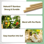 Bamboo Stakes,4FT Natural Bamboo Garden Stakes,BOVITRO 25Pcs Plant Stakes
