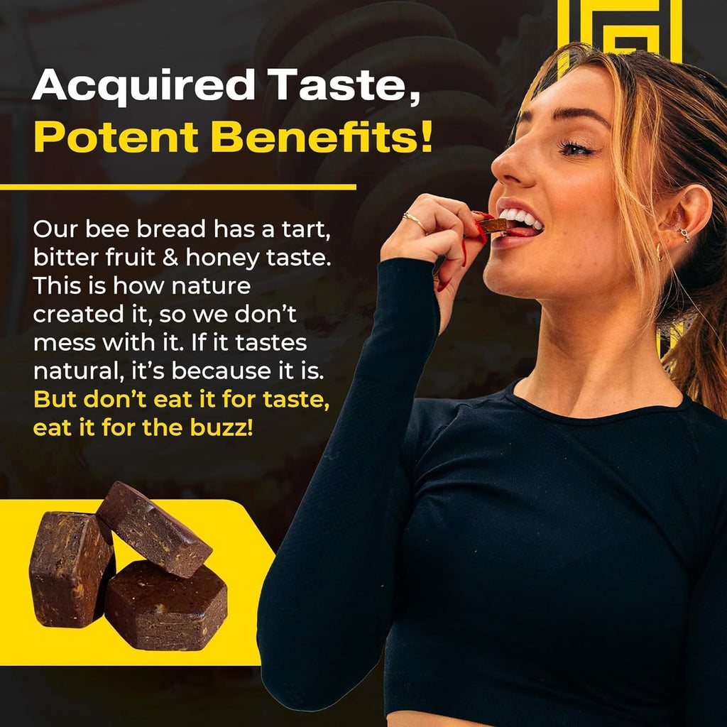 Spartan Bee Bread Chewables – Bee Bread Raw Organic Natural Multivitamin with Bee Pollen, Propolis & Royal Jelly | Fermented for Energy, Vitality, Recovery & Immunity | Non-GMO, Nothing Synthetic