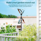 Cyan Oasis Wind Spinners Outdoor – Metal Large Wind Spinner with Stake for Yard and Garden, Garden Wind Sculptures & Spinners, Ideal Gift for Family (13'' W x 70.5'' H)
