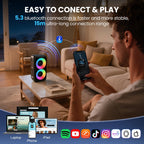 Bluetooth Speaker with 2 Wireless Microphones - Big Party Speaker for Adults Kids Karaoke with Lights - Portable Rechargeable Support TWS/AUX/USB/TF Card for Home Party Gift Floorstanding Speaker