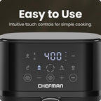 Chefman Air Fryer – 4 QT Compact Airfryer for Quick & Easy Meals in Minutes, Features Hi-Fry Technology for Extra Crisp, Touchscreen Controls with 4 Presets, Nonstick & Dishwasher Safe Basket - Black